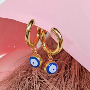 Evil eye hoop earrings